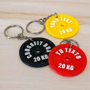Llavero Fitness Disco de Pesa con Nombre