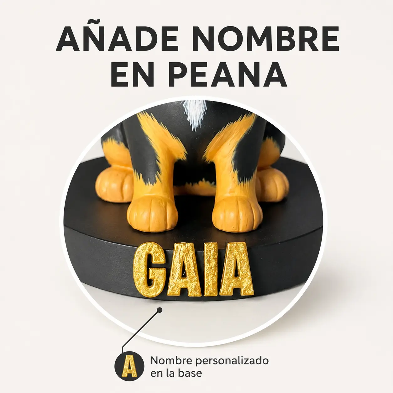 Nombre en peana